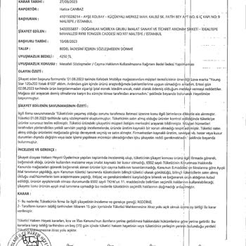 Kelebek Mobilya Tüketici Hakem Heyeti'ne Yalan Beyan