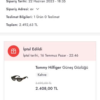 Boyner'in Uygun Fiyatlı Ürün Siparişimi Bir Ay Sonra İptal Etmesi