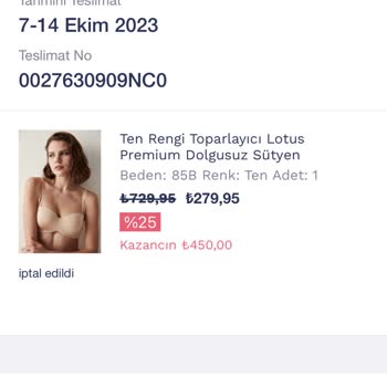 Penti Onaysız Sipariş İptali