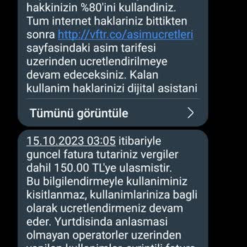 Vodafone Un Paketim Bitmeden Aşım Paketi Yüklemesi