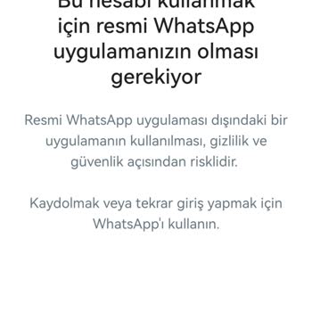 WhatsApp Numaranız Onaylanmadı.