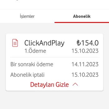 Vodafone Pay İle Yanlışlıkla Faturama Yansıtılan 154 TL İçin Mağduriyetimin Giderilmesini İstiyorum