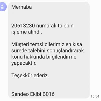 Sendeo Firması İade Teslim Kodumun Verilememesi