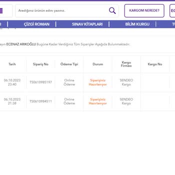 Kitapsepeti.com Kitap Sepetinde 10 Gündür Siparişim Hazırlanıyor Durumda