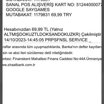Google Play Ücret İadesi İçin
