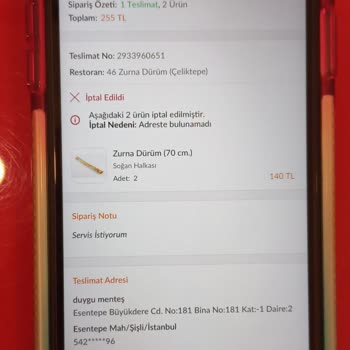 Zurna Dürüm Trendyol'un İade Yapmaması