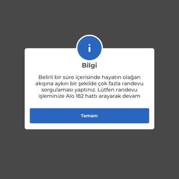 MHRS Mobil Uygulamasında Randevu Alma Hatası