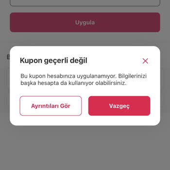 Yemek Sepeti Kupon Hatası