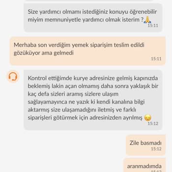 Trendyol Yemek Trendyol Kurye Siparişimizi Getirmedi