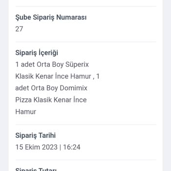 Domino's Zamanında Sipariş Getirmiyor.