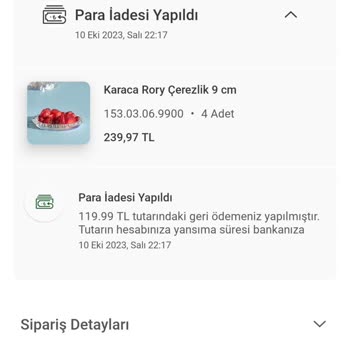 Karaca Züccaciye Karaca Paramı İade Etmedi