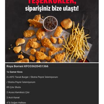 KFC Sipariş İptali Kendiliğinden Oluşmuş