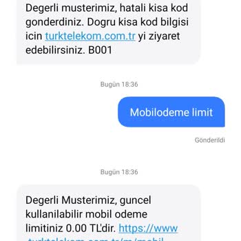 Türk Telekom Mobil Ödeme Limiti Sorunu