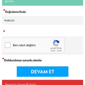 Kim Milyoner Olmak İster Başvuru Güncelleme HATASI (geçersiz Kod)