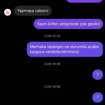 Love_cikolatam (Instagram) Siparişin Kargoya Verilmemesi İletişimin 0 Olması
