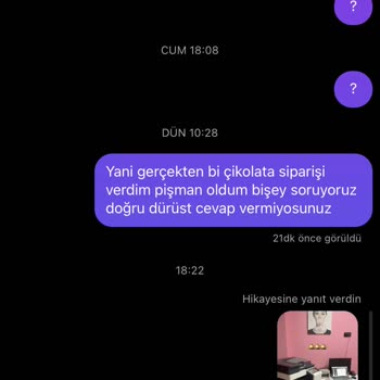 Love_cikolatam (Instagram) Siparişin Kargoya Verilmemesi İletişimin 0 Olması