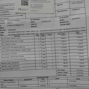 Lova Yatak Ürün Teslim Edilmedi