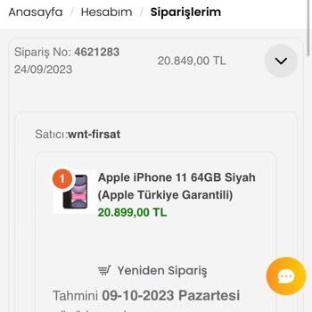 Wnt.com.tr Apple 11 Siparişi