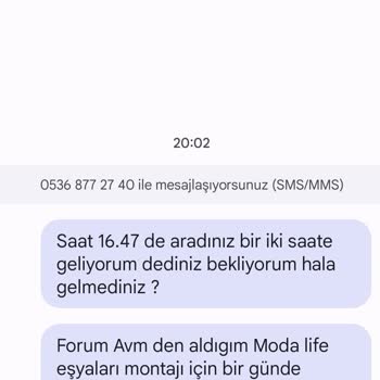 Modalife Ürün Teslimatı Ve Kurulum Sıkıntısı