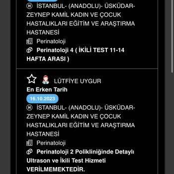 MHRS (Merkezi Hekim Randevu Sistemi) Perinatoloji Bölümü Ultrason Sorunu