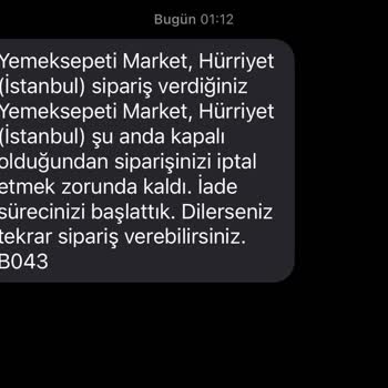 Yemeksepeti Market 1 Saat 30 Dakika Bekletti Ve Siparişi İptal Etti.