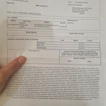 Goldmaster Çaycıya Garanti Kapsamında Ürün Değişimi Talebi