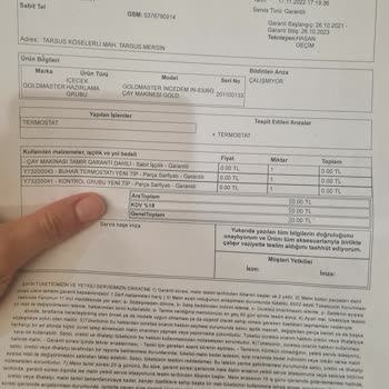 Goldmaster Çaycıya Garanti Kapsamında Ürün Değişimi Talebi