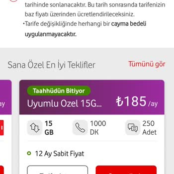 Vodafone Pahalı Tarife Teklifi