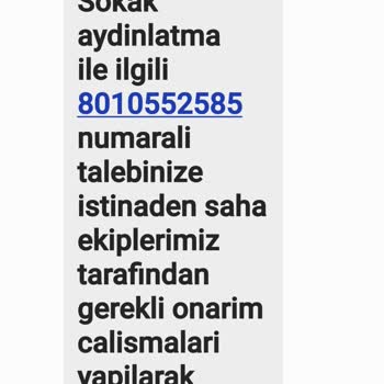 ADM Elektrik Dağıtım Sokak Aydınlatma Çalışmıyor