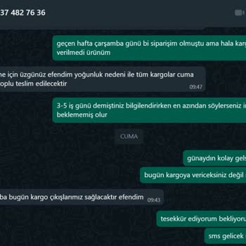 Arya Gross'tan Aldığım Ürünüm 9 İş Günü Olduğu Halde Kargoya Verilmedi