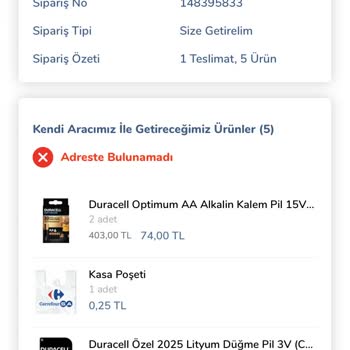 Carrefour Keyfi Olarak Siparişimi Getirmedi