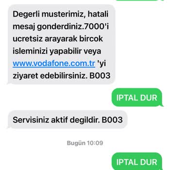 Vodafone Akıllı Durma Özelliğini İptal Edemiyorum