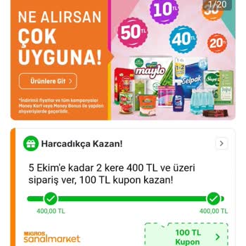 Migros Sanal Market Kampanya