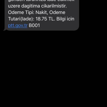 PTT Kargo Apartman Numarası Yazmıyor Diye İade Kargo