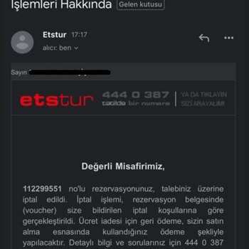 ETS Tur Ücret İadesi Ve Yanıltıcı Mail