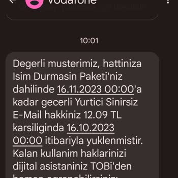 Vodafone Usulsüz Ücret Alımı