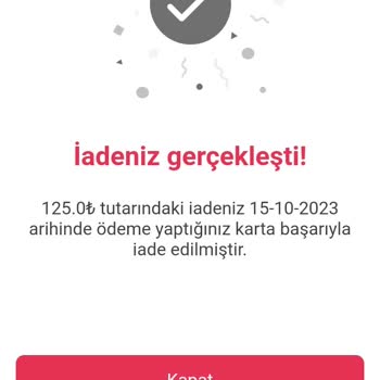 Yemeksepeti Para İadem Yapılmadı