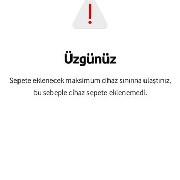 Vodafone Sepete Cihaz Ekleme Sorunu