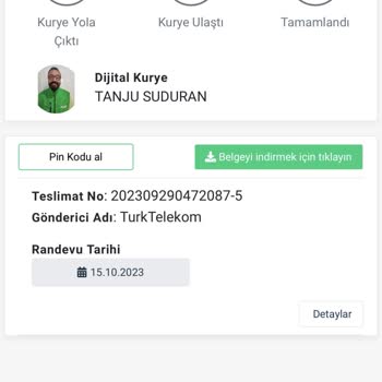 Türk Telekom Hat Taşıma Dijital Kurye Kurye Getirmeme