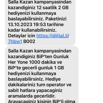 Turkcell Salla Kazan Hediye İnternet Kullandırmama