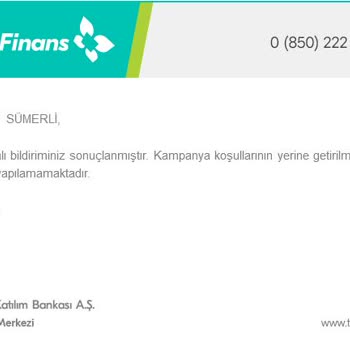 Türkiye Finans Faizsiz Kredi İade Sorunu