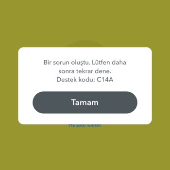 Snapchat C14A Destek Kodu Hatası!