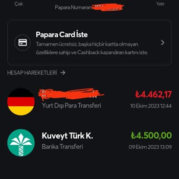 Papara EFT Veya Para İadesi Yapmıyor