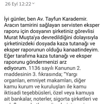 Neova Sigorta Değer Kaybı Evrak Talebi