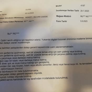 Atasun'u Firmasının Sattığı Rayban Markalı Güneş Gözlüğümün Değişimi