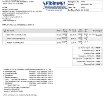 FibimNet Abonelik Dondurma Talebi