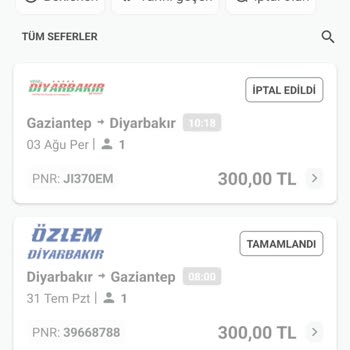 Yeni Diyarbakır Seyahat Ücret İademi Yapmadı