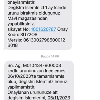 Mavi Jeans Değişime Gittiği İçin Bana Ait Olan Ürünü Geri Vermiyor.