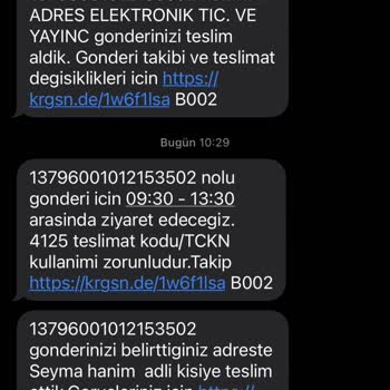 Tamadres.com Kargo Firmasına Verilen Eksik Adres