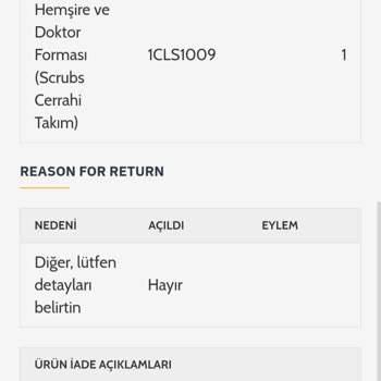 Class Üniforma Bir İade Kodu Bile Veremiyor